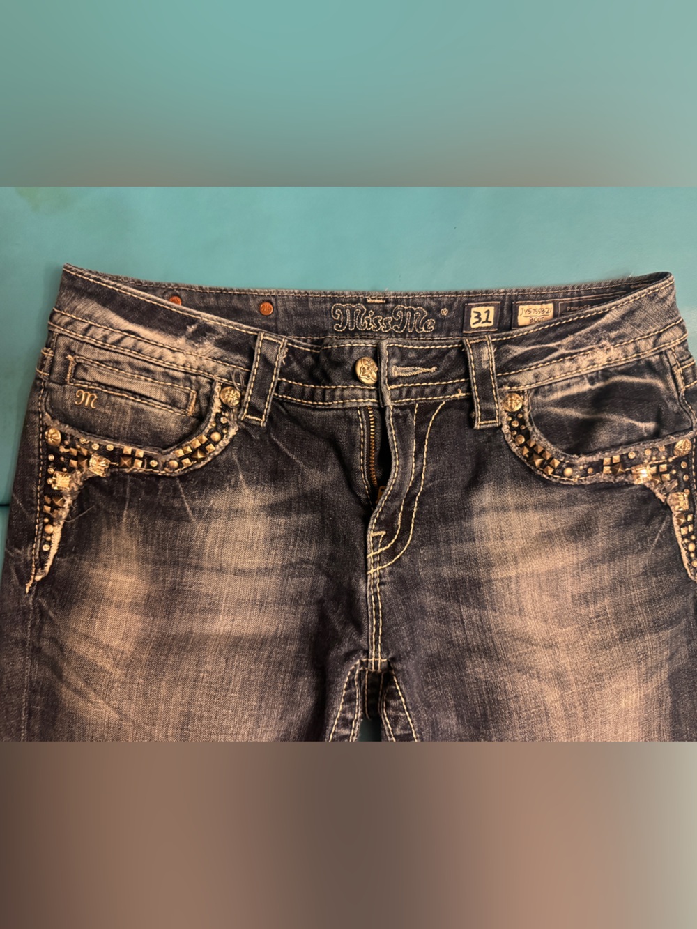 Miss Me Dark Blue Embellished Boot Cut Jeans